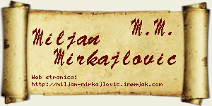 Miljan Mirkajlović vizit kartica